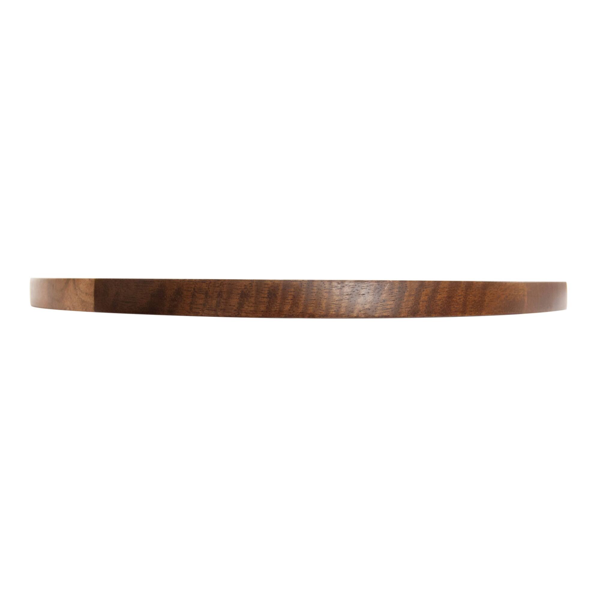 Hello Honey® 11.75" Natural & Walnut Round Two-Tone Wood Cheese & Cutting Board